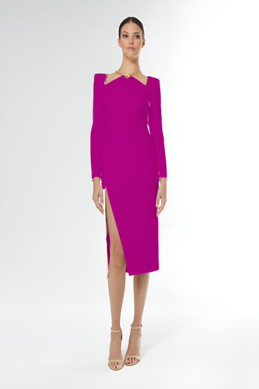 Vestido de fiesta collar cadena