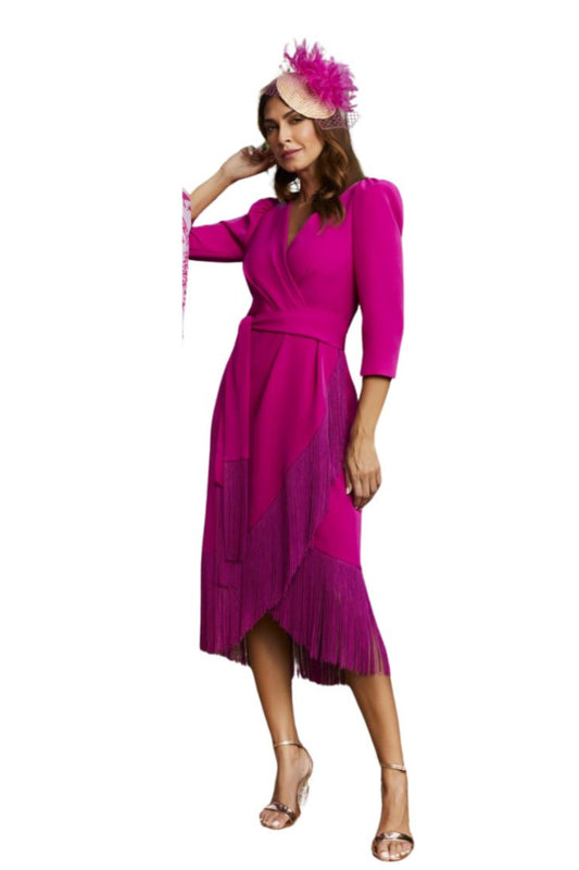 Vestido de fiesta flecos