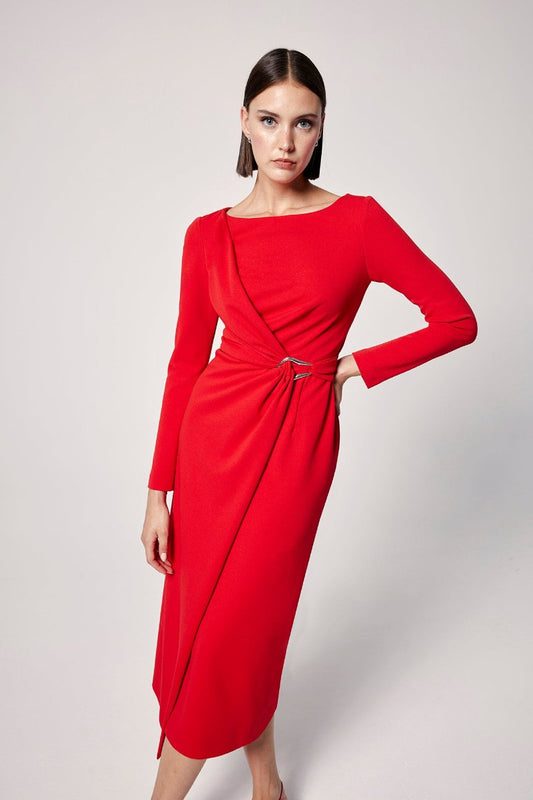 Vestido de fiesta nudo hebilla